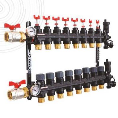 Collecteur Polymere pour plancher chauffant - 8 circuits