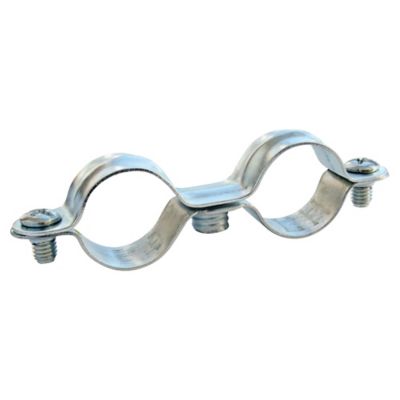 Collier de fixation double pour tube Ø20 mm, lot de 2