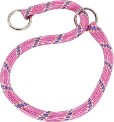 Collier étrangleur nylon corde 65cm rose