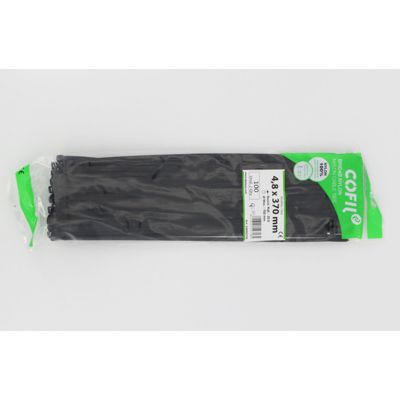 COLLIER NYLON 4.8mm x 370mm NOIR - paquet de 100