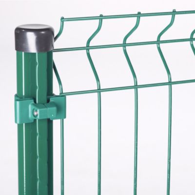Colliers De Serrage Universel 4 Pièces Pour Poteau De Grillage Rigide - Vert - Dirickx Industries