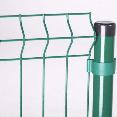 Colliers De Serrage Universel 4 Pièces Pour Poteau De Grillage Rigide - Vert - Dirickx Industries