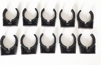 Colliers PVC de fixation à clip pince ouverte PVC 50mm (Lot de 10)