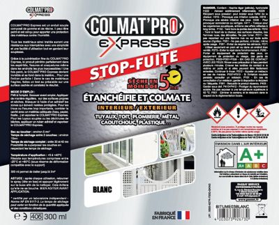 Colmatpro express 300 ml blanc stop fuite