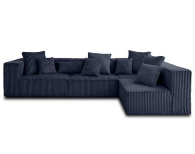 Colombine - canapé modulable d'angle droit - 5 places - en velours ...