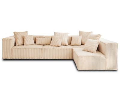 Colombine - canapé modulable d'angle droit - 5 places - en velours ...