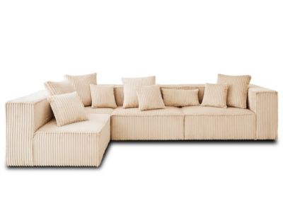 Colombine - canapé modulable d'angle gauche - 5 places - en velours ...