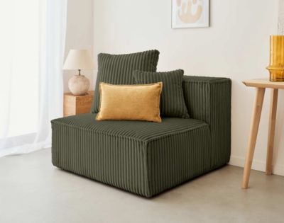 Colombine - module d'assise - en velours côtelé grosses côtes - Lisa Design
