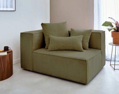 Colombine - module d'assise gauche - en velours côtelé - Lisa Design