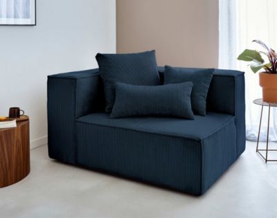 Colombine - module d'assise gauche - en velours côtelé - Lisa Design