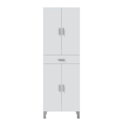 Colonne 4 portes et 1 tiroir blanc brillant L60 cm