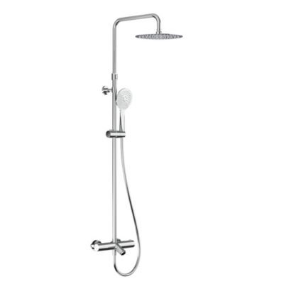 Colonne bain/douche douche thermostatique avec pommeau et douchette 3 jets, chrome, Kramer Colors