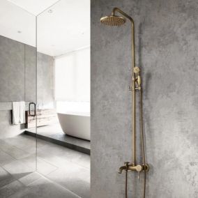 Colonne bain douche mitigeur bronze antique, Luxem