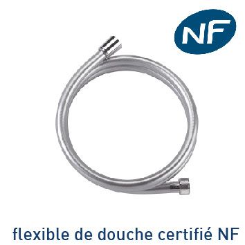 Colonne bain douche thermostatique avec tablettes, pomme de tête, douchette et flexible, chrome, Valentin Touareg