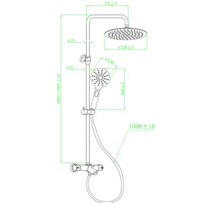 Colonne bain-douche thermostatique chromée Essebagno New Oneo