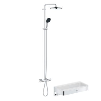 Colonne bain douche thermostatique GROHE Vitalio Start System chromé + Panier douche Start Cube