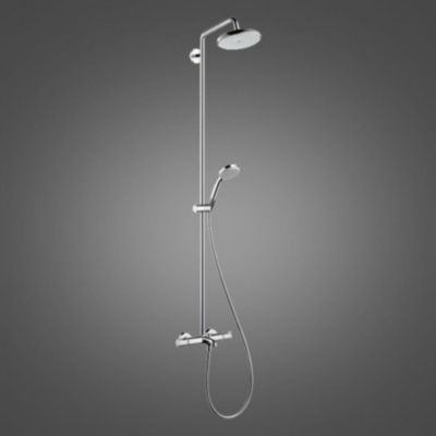 Colonne bain douche thermostatique HANSGROHE Croma 220 chromé + tablette AddStoris