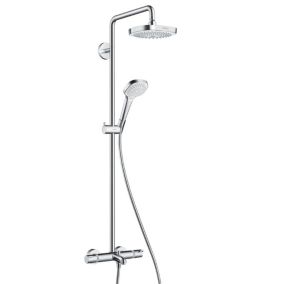 Colonne bain douche thermostatique HANSGROHE Croma Select E 180 blanc et chromé