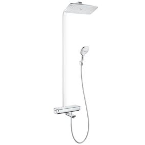 Colonne bain douche thermostatique HANSGROHE Raindance E 360 chromé + tablette AddStoris