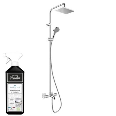 Colonne bain douche thermostatique HANSGROHE Vernis Shape 230 chromée + nettoyant Briochin