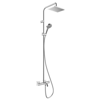 Colonne bain douche thermostatique HANSGROHE Vernis Shape 230 chromé + tablette AddStoris