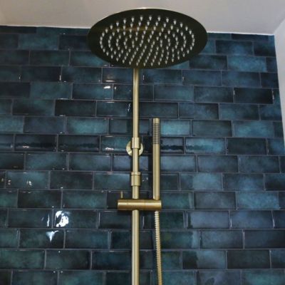Colonne bain-douche thermostatique or Essebagno luisa II 250