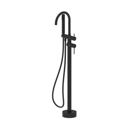 Colonne de baignoire îlot + flexible + douchette, noir mat, GoodHome Owens