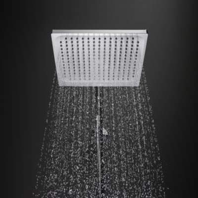 Colonne de bain/douche thermostatique avec pommeau + douchette 2 jets + flexible + barre réglable, chrome, Hansgrohe Crometta E