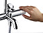 Colonne de bain/douche thermostatique avec pommeau + douchette 2 jets + flexible + barre réglable, chrome, Hansgrohe Vernis Shape