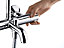 Colonne de bain/douche thermostatique avec pommeau + douchette 2 jets + flexible + barre réglable, chrome, Hansgrohe Vernis Shape