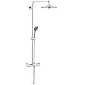 Colonne de bain/douche thermostatique avec pommeau + douchette 3 jets + flexible + barre réglable, Grohe Vitalio Joy System 260