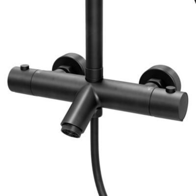 KOJOX Système De Douche Noir Mat De 30,5 Cm Avec Pommeau De