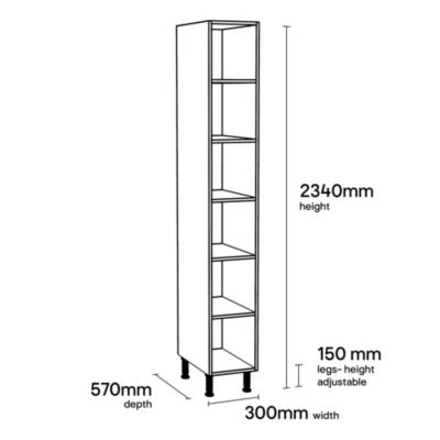 Colonne de cuisine avec tablettes GoodHome blanc L. 30 x H. 234 cm