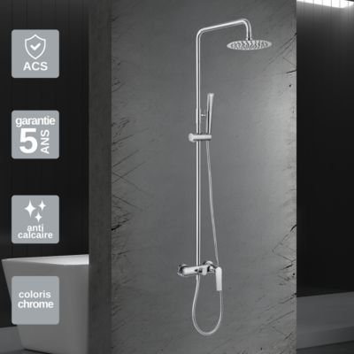 Colonne de Douche anti-calcaire Chrome IMEX DELOS BDD055