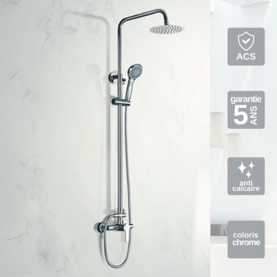 Colonne de Douche anti-calcaire Chrome IMEX ROMA BDR001