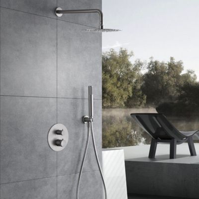 Colonne de Douche anti-calcaire Encastrée Thermostatique Nickel Brossé IMEX LINE GTD038/NQ