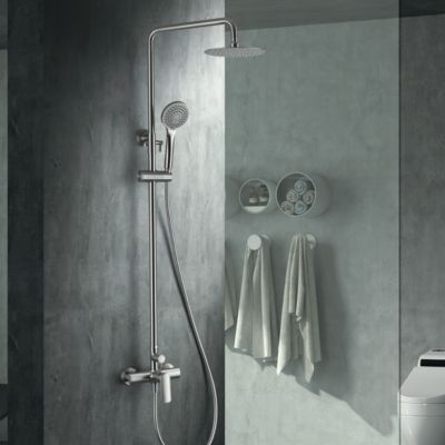 Colonne de Douche anti-calcaire Nickel Brossé IMEX URAL BDG040/NQ