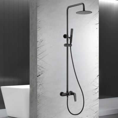 Colonne de Douche anti-calcaire Noir Mat IMEX DELOS BDD055/NG