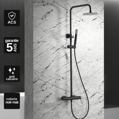 Colonne de Douche anti-calcaire Noir Mat IMEX LINE BDD038/NG