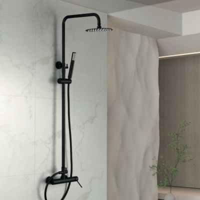 Colonne de Douche anti-calcaire Noir Mat IMEX MILOS STICK BDYS045/NG