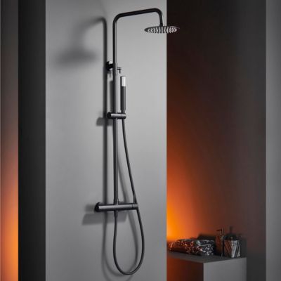 Colonne de Douche anti-calcaire Noir Mat IMEX MONZA BDM039/NG