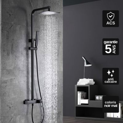 Colonne de Douche anti-calcaire Noir Mat IMEX SUECIA BDC032/NG