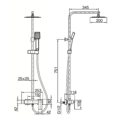 Colonne de Douche anti-calcaire Or Rose IMEX PISA BDP048/ORC