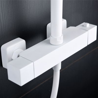 Colonne de Douche anti-calcaire Thermostatique Blanc Mat IMEX ART BTAR025/BL