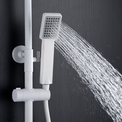 Colonne de Douche anti-calcaire Thermostatique Blanc Mat IMEX ART BTAR025/BL