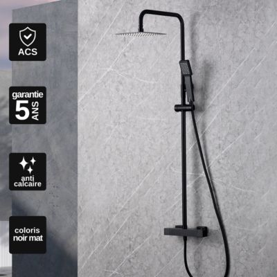 Colonne de Douche anti-calcaire Thermostatique Noir Mat IMEX ART BTAR025/NG