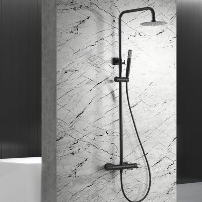 Colonne de Douche anti-calcaire Thermostatique Noir Mat IMEX LINE BTD038/NG