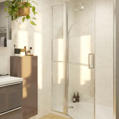 Colonne de douche avec mélangeur mécanique + douchette + flexible + barre réglable, chrome, GoodHome Etel