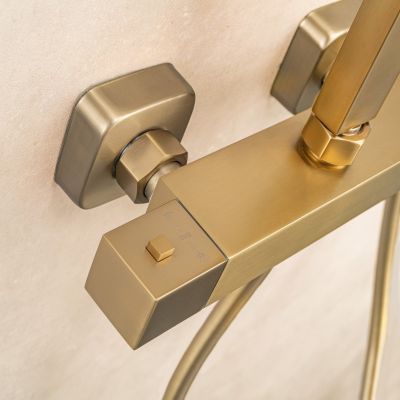 Colonne de douche avec mitigeur thermostatique LOMAZOO Estrella doré