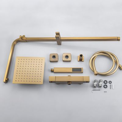 Colonne de douche avec mitigeur thermostatique LOMAZOO Estrella doré